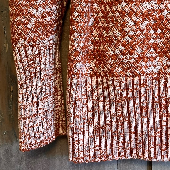 UNIVERSAL THREAD Sweater Brick Red/Cream Basket Weave pattern Medium weight XL - Picture 6 of 7